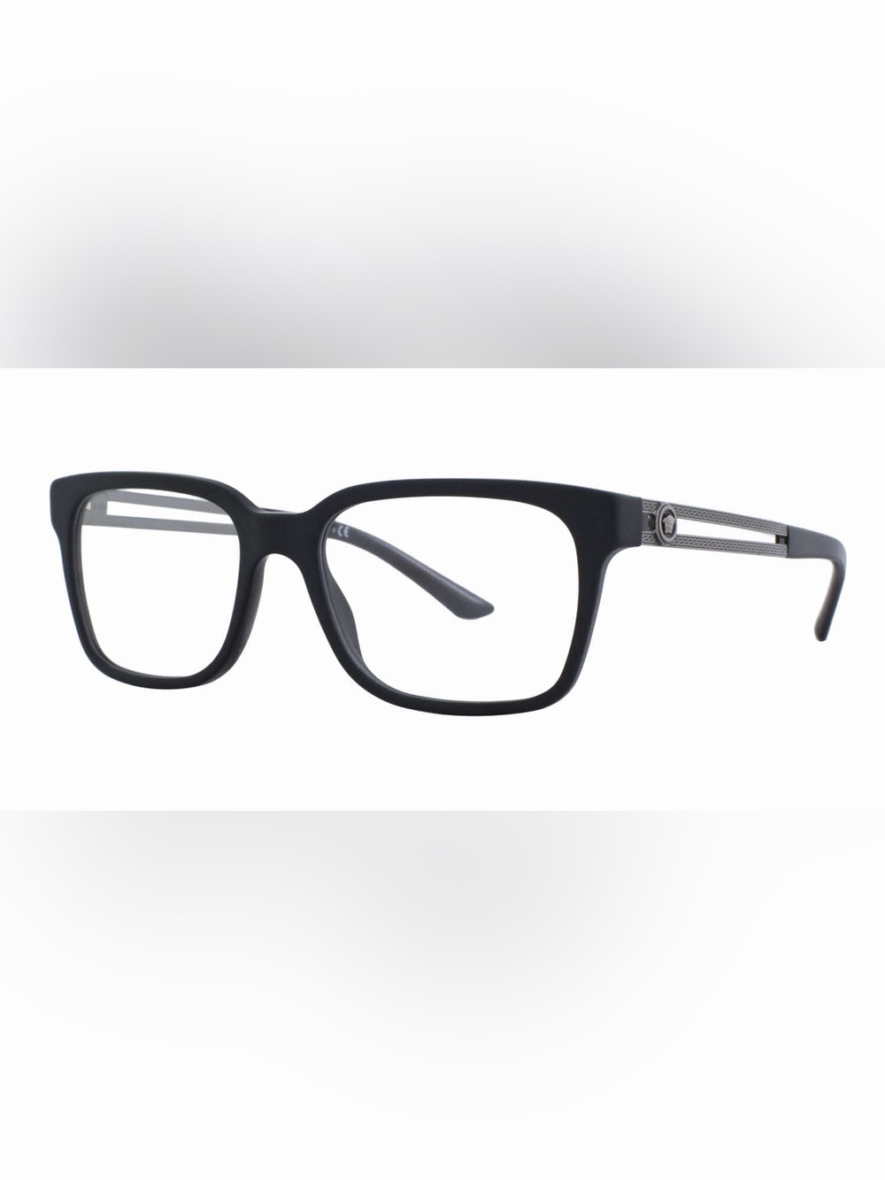 Versace Matte Black Rectangular Men's Eyeglass Frames